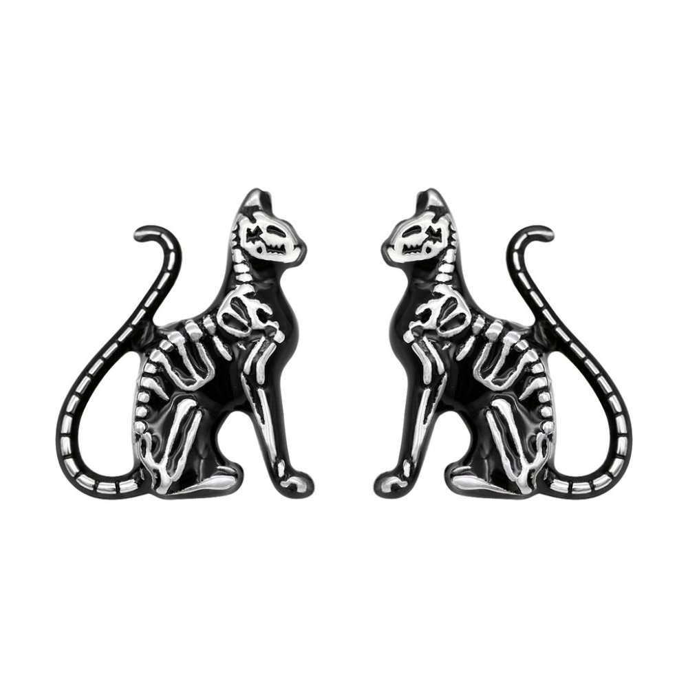 Feral Bones Cat Earrings